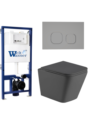 Комплект инсталляции с унитазом Weltwasser BAMBERG 525 + GELBACH 041 MT-GR + BAMBERG CR