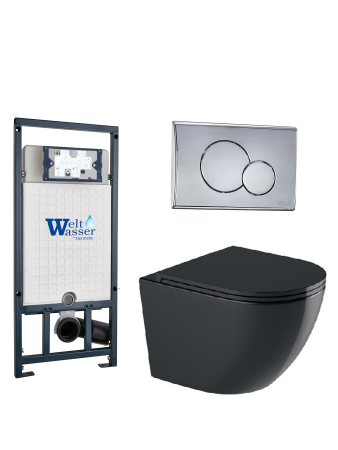 Комплект инсталляции с унитазом Weltwasser MARBERG 507 + MERZBACH 043 GL-BL + MAR 507 RD-CR