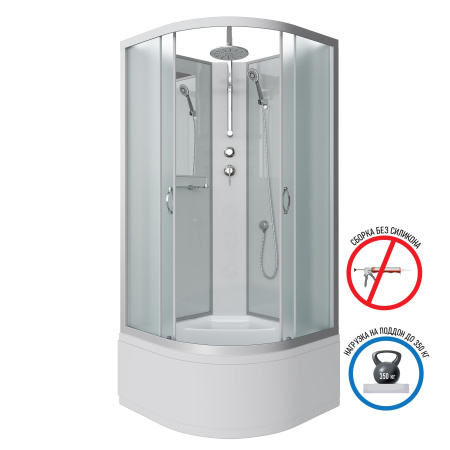 Душевая кабина Niagara Classic NG-2307-14BKT (80х80х210) высокий поддон(40см),стекло матовое