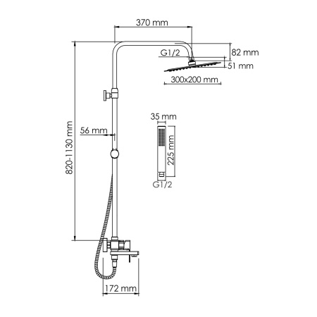 A177.069.103.010.CH Душевой комплект WasserKRAFT со смесителем