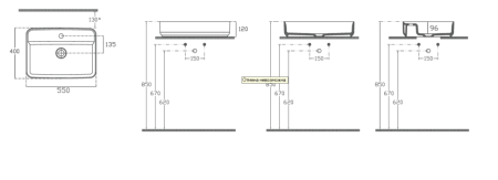 Раковина накладная ISVEA Infinity 55 прямоугольная 55см, цвет синий матовый 10NF66055SV-2Z