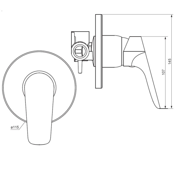 777500300 Jupiter Смеситель Damixa монтируемый в стену (черный)