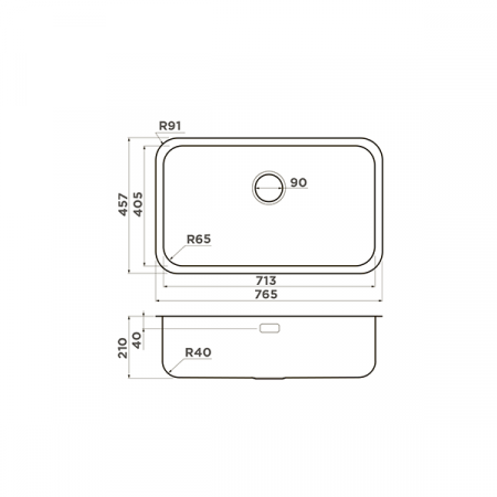 Кухонная мойка Omoikiri Omi 76-U/I-IN нержавеющая сталь 4993500