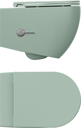 Унитаз подвесной безободковый ISVEA Infinity с функцией биде мятно-зеленый матовый 10NFS1005I-2T
