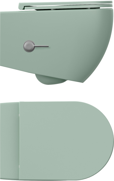 Унитаз подвесной безободковый ISVEA Infinity с функцией биде мятно-зеленый матовый 10NFS1005I-2T