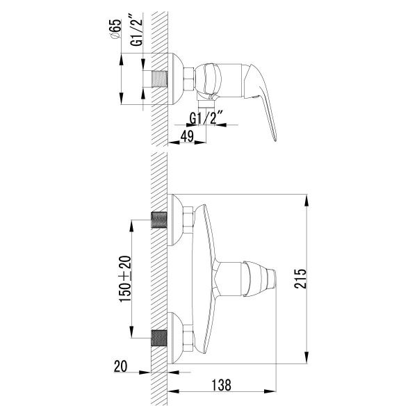 Смеситель Lemark Plus Advance LM1203C для душа