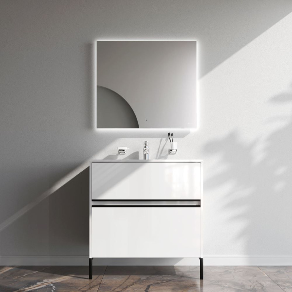 M7BFUX0802WG Sense База под раковину AM.PM, универсальная, 80 см, 2 ящика, белый глянец