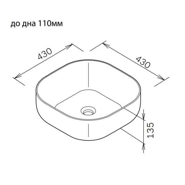 M8FWCC30430BM Func Раковина накладная AM.PM, квадрат, 43 см, цвет черный матовый