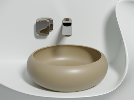 Умывальник чаша накладная круглая Ceramicanova Element 360*360*120мм, Капучино матовый, CN6050MC