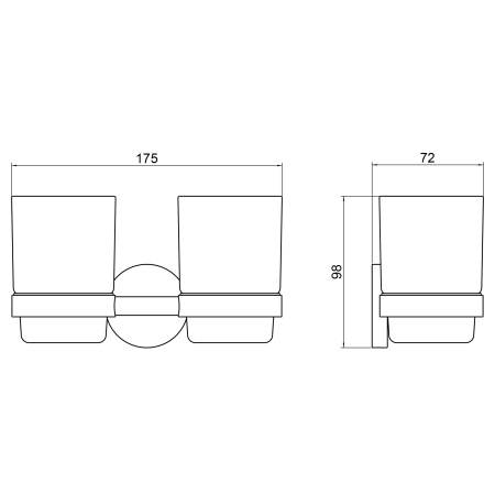 Стакан для ванной комнаты двойной Timo Saona 13034/18, черное золото