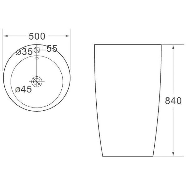 Раковина SantiLine SL-4004MB 50х50 матовая черная