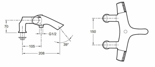 Смеситель для ванны Jacob Delafon Symbol E71685-CP