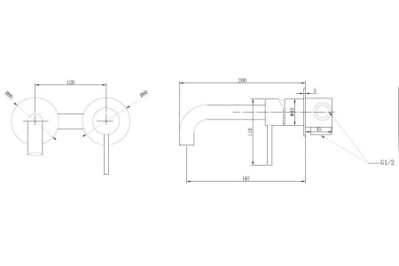 Смеситель ABBER Wasser Kreis AF8112B для раковины скрытого монтажа, черный матовый