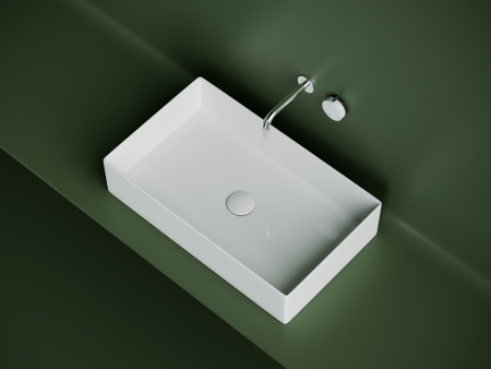 Раковина накладная прямоугольная Ceramicanova Element 601*361*130, белый, CN6070