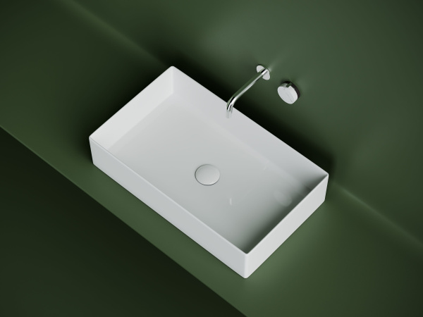 Раковина накладная прямоугольная Ceramicanova Element 601*361*130, белый, CN6070