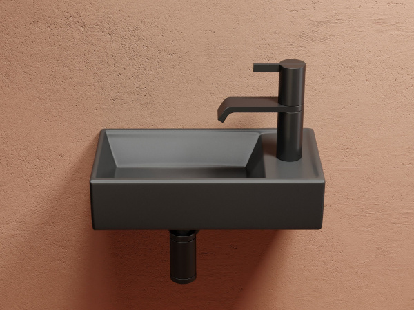 Умывальник подвесной прямоугольный Ceramicanova Element 407*217*100, темный антрацит матовый, CN6051LMDH