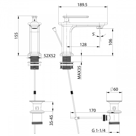 Смеситель для умывальника Lemark Mista LM6406WG