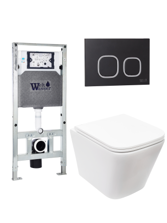 Комплект инсталляции с унитазом Weltwasser AMBERG 506 ST + GELBACH 043 MT-WT + AMBERG RD-BL