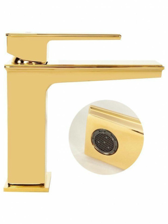 Cмеситель для раковины Hansberge H1070 Золото глянец