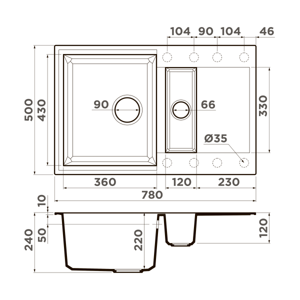 Кухонная мойка Omoikiri Sakaime 78-2-GR Tetogranit/leningrad grey 4993559
