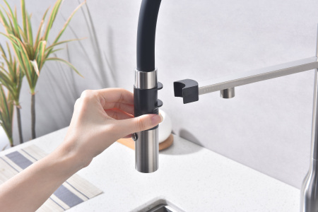 Смеситель для кухни Paulmark MAGNETO ONE Ma213188-BS, брашированная сталь