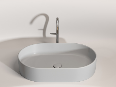 Умывальник чаша накладная овальная Ceramicanova Element 608*385*122мм, Серый матовый, CN6048MSG