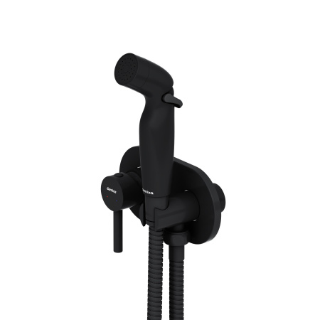 212000300 Option Смеситель Damixa монтируемый в стену, с гигиеническим душем, чёрный