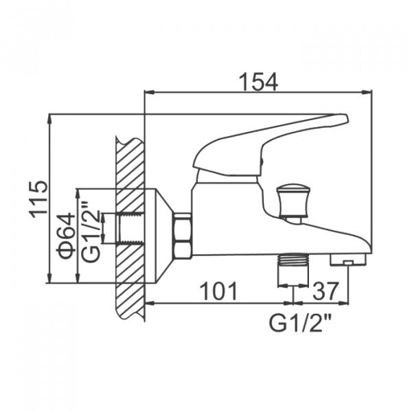 Смеситель для ванны Ledeme H39-B L3039-B