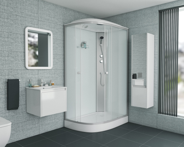 Душевая кабина Niagara Eco E120/80/13R/MT (120х80х215) низкий поддон(13см),стекло матовое,3 места