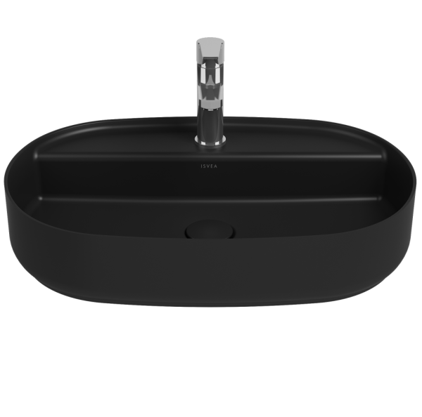 Раковина накладная ISVEA Infinity 60 овальная 60см цвет черный матовый 10NF65060SV-2N