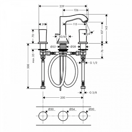 Смеситель для умывальника Hansgrohe Metropol 31304000