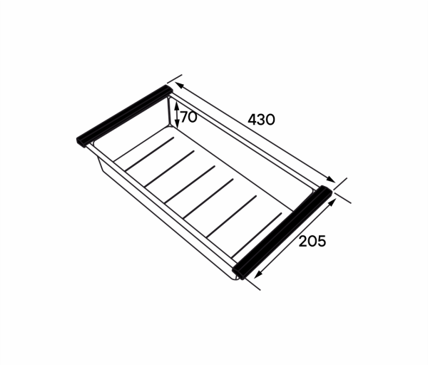 Коландер Paulmark ADVANCE A430-BS, брашированная нерж.сталь, 205х430х70мм