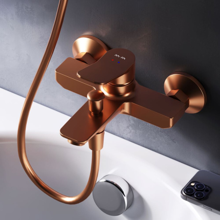 F85A10044 X-Joy, Смеситель для ванны и душа AM.PM, роз. золото