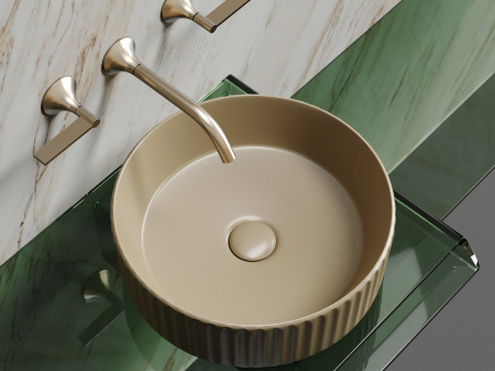 Умывальник чаша накладная круглая Ceramicanova Element 360*360*115мм, капучино матовый, CN6057MC