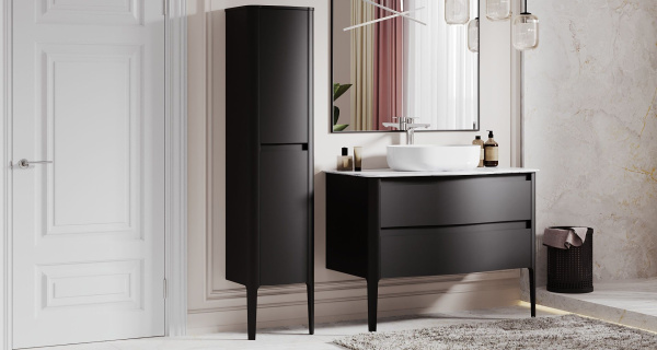 Тумба под умывальник Belux Анжело напольная 110-02, Черный матовый