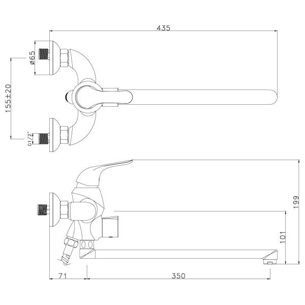 Смеситель Lemark Swan LM5451BG универсальный