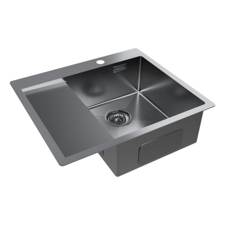 Мойка Paulmark KRONER 59F PM225951-GMR 510х590х200 мм, нержавеющая сталь, вороненая сталь