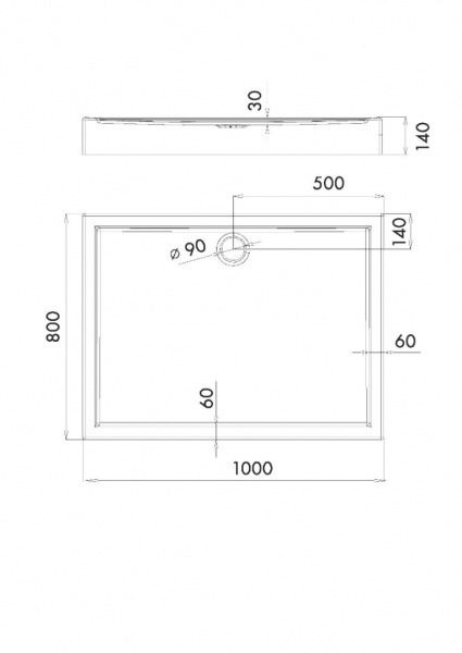Душевой поддон iRegio Hyppe LDBR2166 80х100х14 см