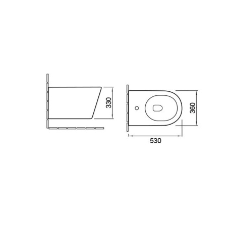 Биде подвесное Vincea Q-Line VB1-11G1B, цвет золото/черный