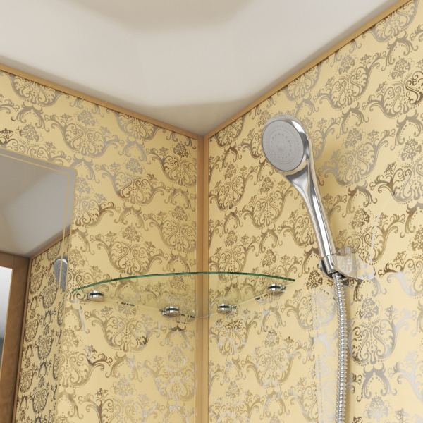 Душевая кабина Niagara Luxe NG-7701DG (90x90х210) низкий поддон(15см),дверь распашная,стенки золото,3 места