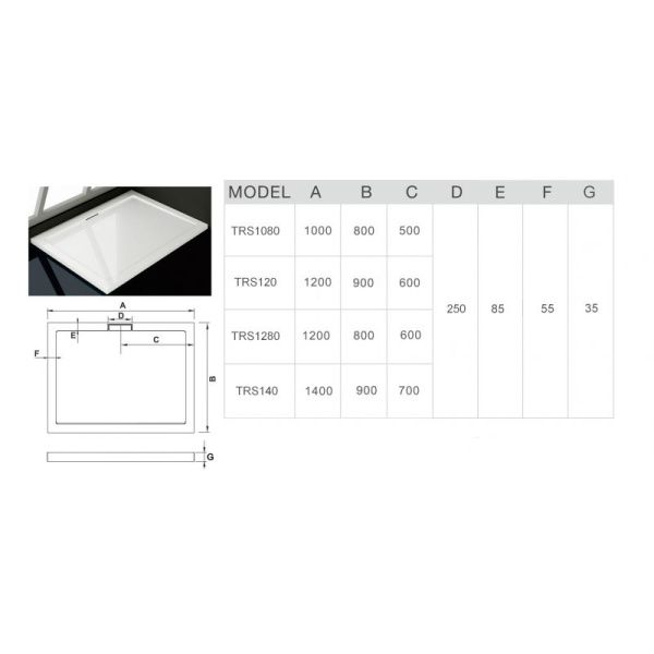 Душевой поддон с сифоном WeltWasser WW TRS 12090