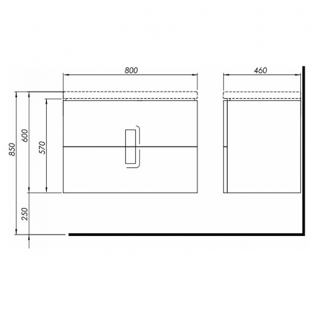 Тумба под умывальник Kolo Twins 89554000 80 см, с 2 ящиками, серебряный графит