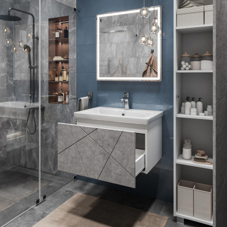 Тумба под раковину подвесная VIGO Geometry 033 бетон, 60 см