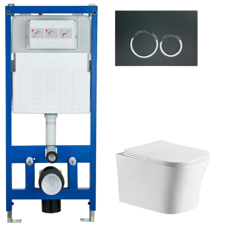 Комплект № 3: CR555 + CR05BK с Унитазом MARMOLADA Aria подвесной безободковый Cerutti SPA CT7778