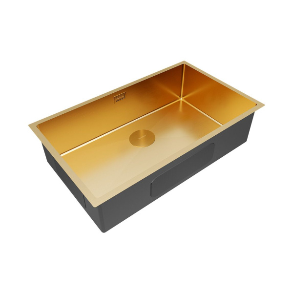 Мойка Paulmark NEXT 74 UNI PM217444-BG 440х740х200 мм, нержавеющая сталь, брашированное золото