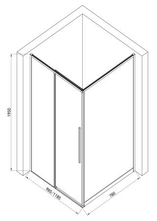 Душевой уголок Roxen Caspia 55060-120B 120x80, прозрачное стекло/профиль черный