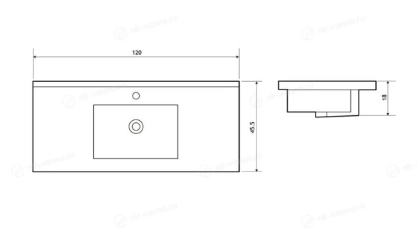 Умывальник Triton 825F 1200 (плоский)