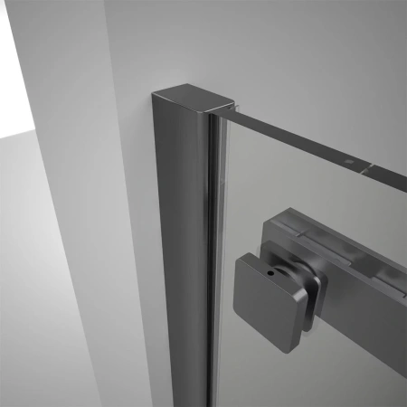 Душевая дверь Veconi Vianno VN-75GR, 1400x2000, графит брашинг, стекло прозрачное