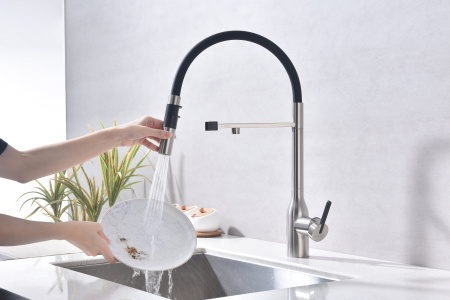 Смеситель для кухни Paulmark MAGNETO ONE Ma213188-BS, брашированная сталь