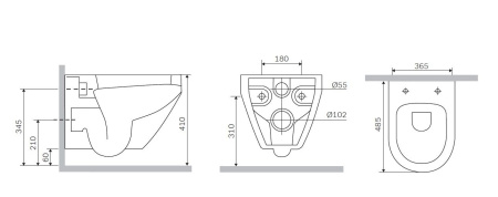 C701700SC Spirit V2.0 подвесной унитаз FlashClean с сиденьем микролифт